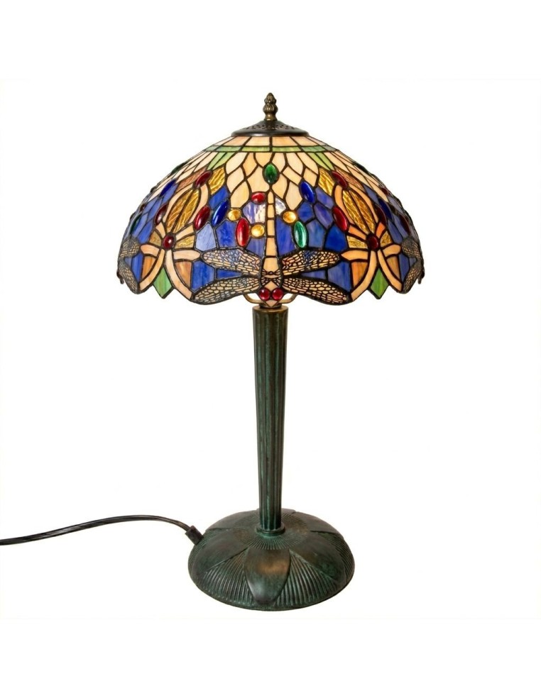 Ejemplo de pie de lámpara cónico en Tiffany con pantalla estilo Tiffany terminada.