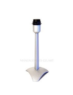 Pie de lámpara triángulo estilo gris plata de 31 cm Gilart, ideal para lámparas de sobremesa.