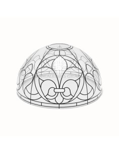 Pantalla Tiffany de metacrilato modelo Flor de Lis 25 cm con dibujo para pintar