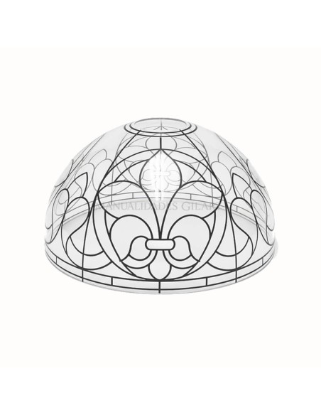 Pantalla Tiffany de metacrilato modelo Flor de Lis 25 cm con dibujo para pintar