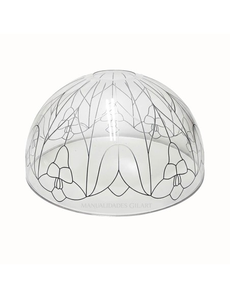 Pantalla Tiffany de metacrilato modelo Tulipanes y Flores 25 cm con dibujo para pintar.