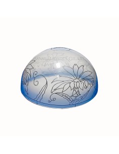 Pantalla Tiffany de metacrilato modelo Amaryllis 20 cm con dibujo impreso para reseguir.