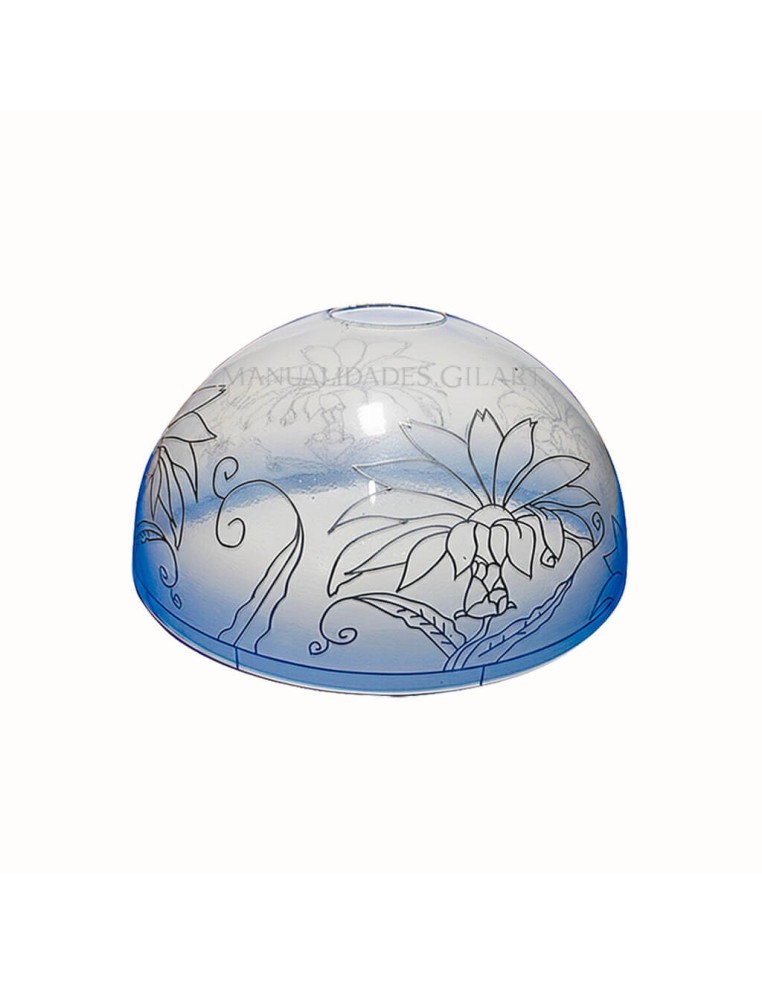 Pantalla Tiffany de metacrilato modelo Amaryllis 20 cm con dibujo impreso para reseguir.