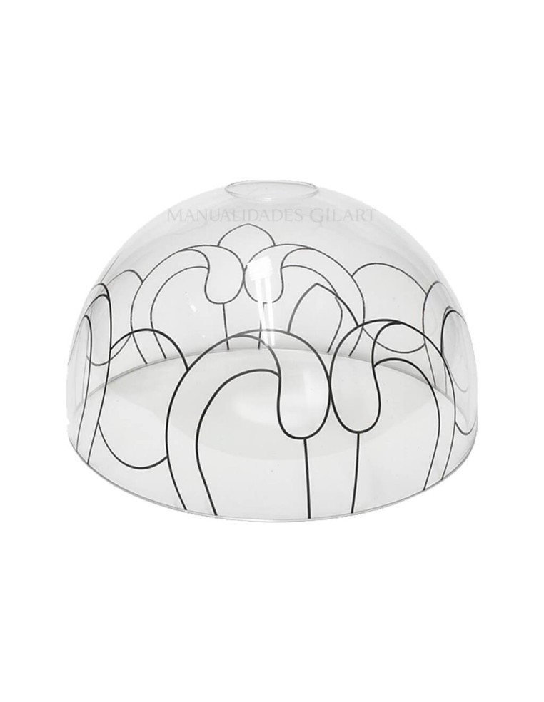Pantalla Tiffany metacrilato Ornamento 20 cm con dibujo impreso para reseguir con plomo.