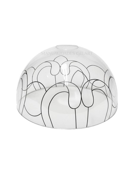 Pantalla Tiffany metacrilato Ornamento 20 cm con dibujo impreso para reseguir con plomo.