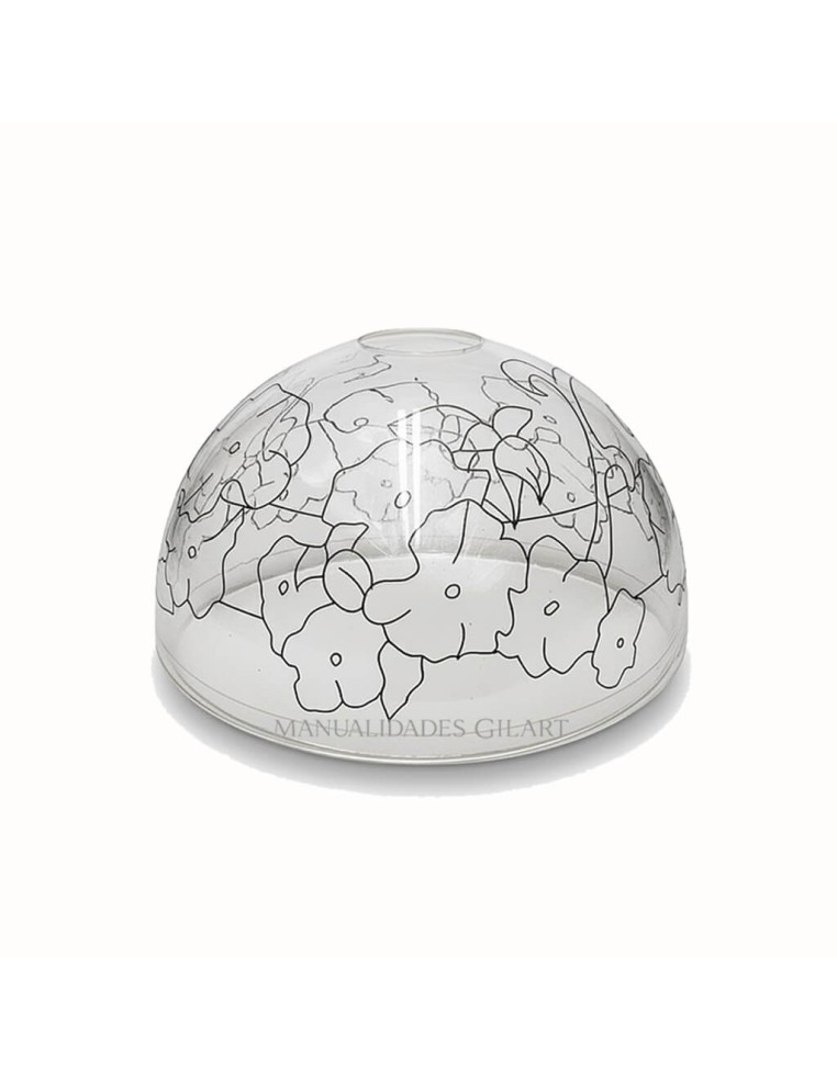 Pantalla Tiffany de metacrilato modelo Pensamientos Minis 20 cm con dibujo impreso para reseguir.