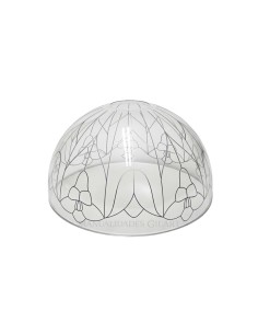 Pantalla Tiffany de metacrilato modelo Tulipanes y Flores 20 cm con dibujo impreso para reseguir.