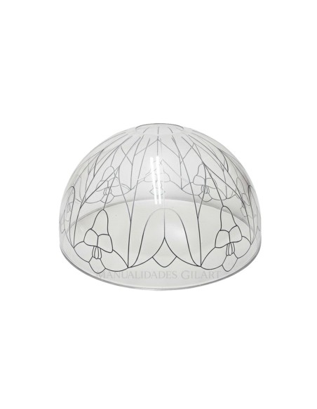 Pantalla Tiffany de metacrilato modelo Tulipanes y Flores 20 cm con dibujo impreso para reseguir.
