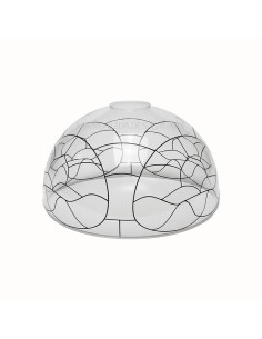 Pantalla Tiffany de metacrilato modelo Flor de Lis 20 cm con dibujo impreso para reseguir.