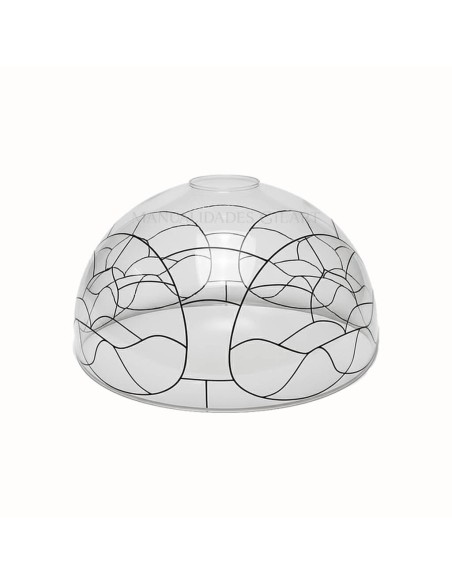 Pantalla Tiffany de metacrilato modelo Flor de Lis 20 cm con dibujo impreso para reseguir.