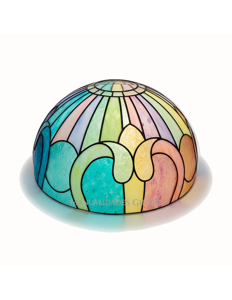 Pantalla Tiffany de metacrilato modelo Ornamento 25 cm con dibujo impreso para pintar