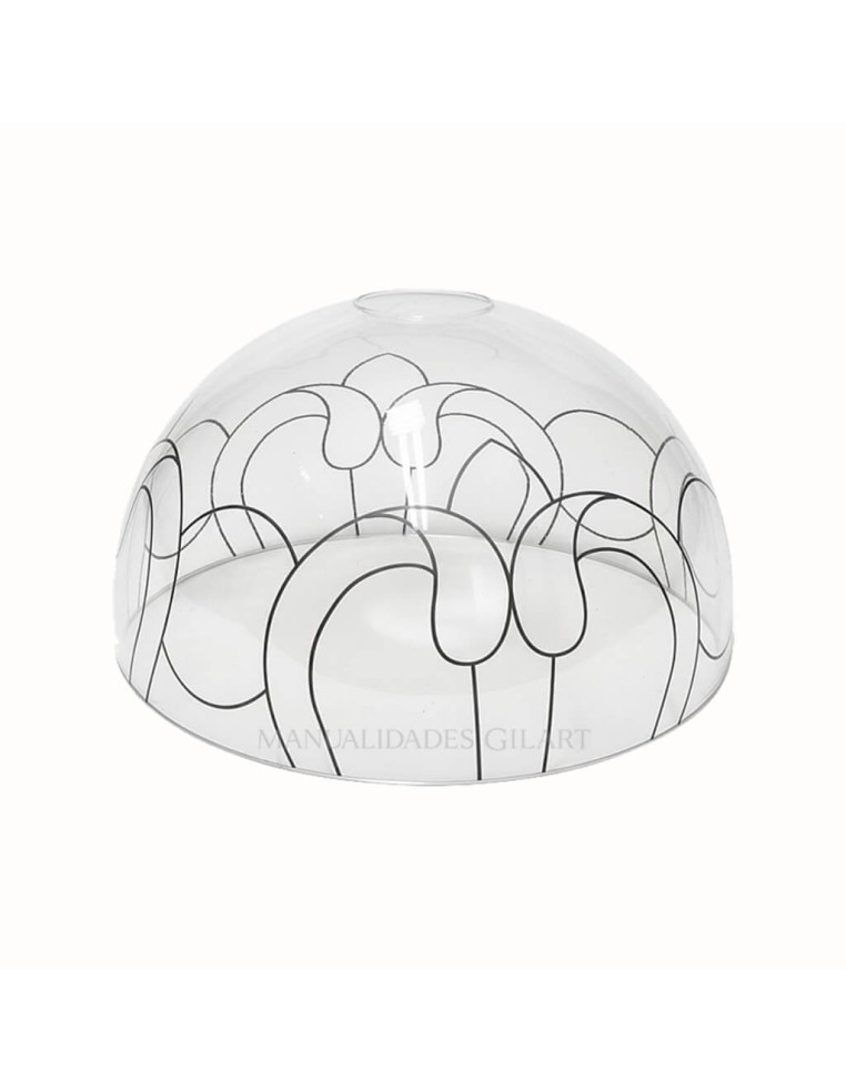 Pantalla Tiffany de metacrilato modelo Ornamento 25 cm con dibujo impreso para pintar.