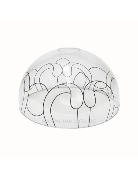 Pantalla Tiffany de metacrilato modelo Ornamento 25 cm con dibujo impreso para pintar.