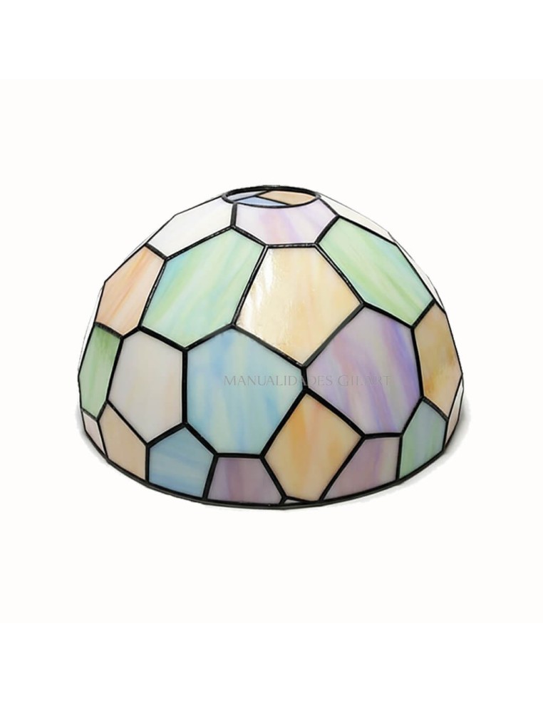 Pantalla Tiffany Vitral 25 cm decorada con pintura para cristal y relieve negro