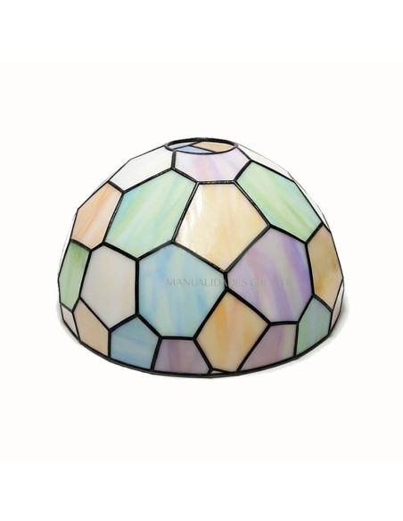 Pantalla Tiffany Vitral 25 cm decorada con pintura para cristal y relieve negro