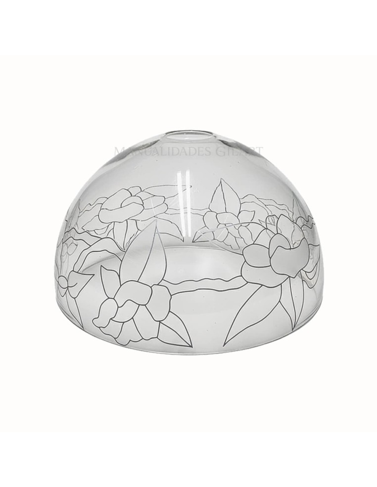Pantalla Tiffany de metacrilato modelo Rosas 25 cm con dibujo para pintar