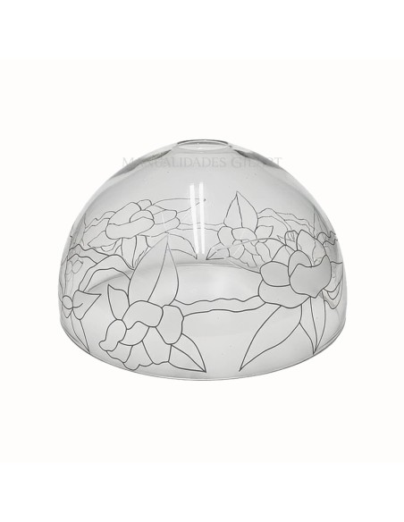 Pantalla Tiffany de metacrilato modelo Rosas 25 cm con dibujo para pintar