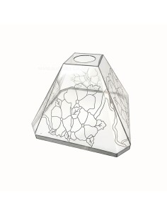 Pantalla Tiffany de metacrilato octogonal 25 cm con dibujo de pensamientos para pintar