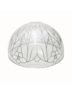 Pantalla Tiffany de metacrilato 30 cm con dibujo de tulipanes y flores para pintar