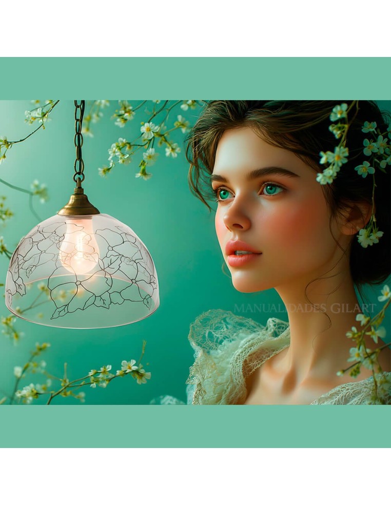 Pantalla Tiffany de 30 cm como pieza central para una iluminación elegante y artística.