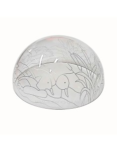 Pantalla Tiffany de metacrilato 30 cm modelo Patos en el Lago con dibujo para pintar.
