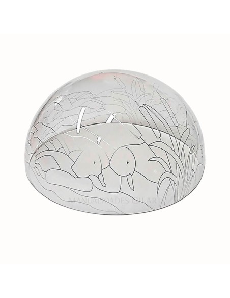 Pantalla Tiffany de metacrilato 30 cm modelo Patos en el Lago con dibujo para pintar.