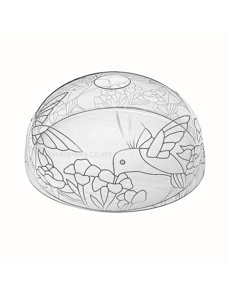 Pantalla Tiffany de metacrilato 30 cm modelo Colibrí con dibujo para pintar