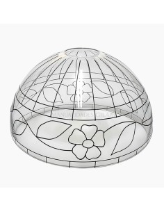 Pantalla Tiffany de metacrilato 40 cm modelo Cenefa Flores con dibujo para pintar