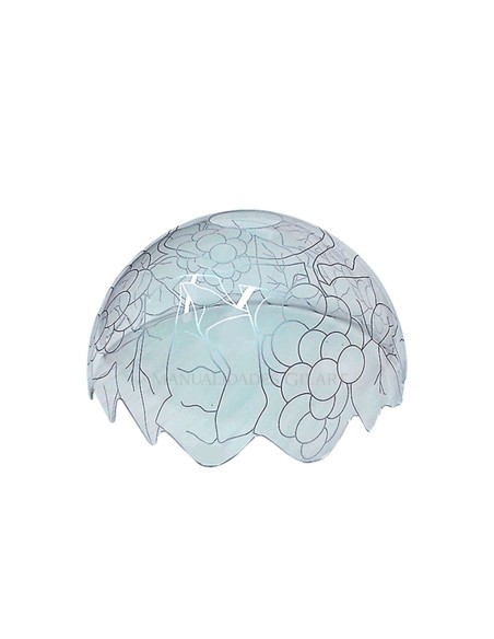 Pantalla Tiffany de metacrilato 20 cm modelo Uvas con borde recortado para pintar