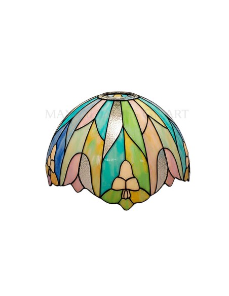 Muestra decorada de la pantalla Tulipanes y Flores 20 cm con silueta recortada y tonos primaverales