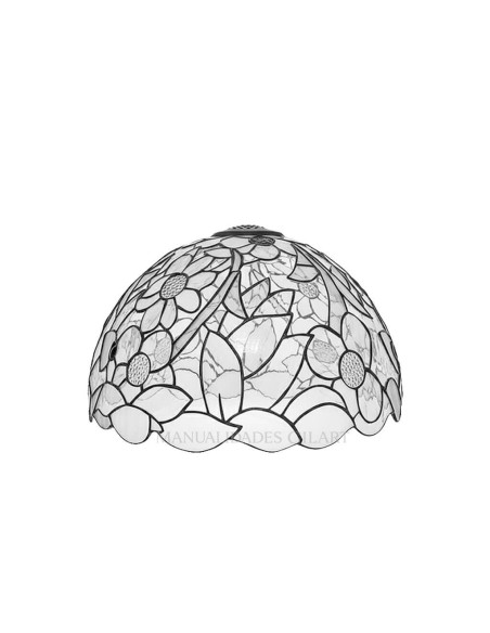 Pantalla Tiffany de metacrilato 20 cm modelo Flores con borde recortado para pintar