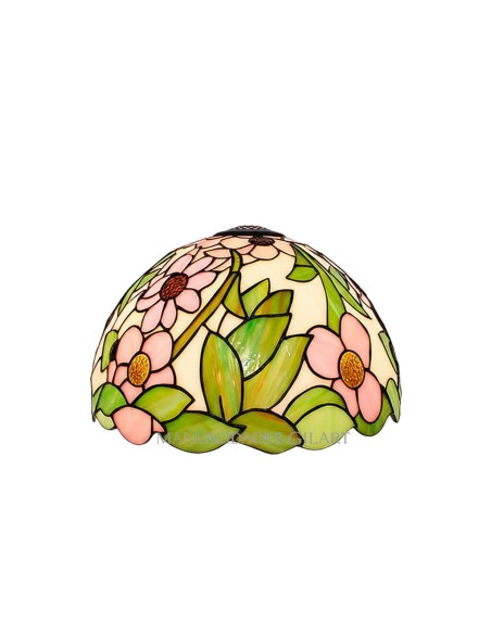 Muestra decorada de la pantalla Flores 20 cm con silueta recortada y acabados brillantes