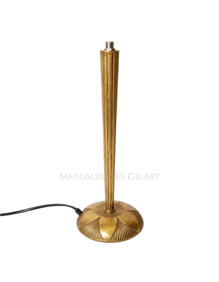 Pie de lámpara cónico en zamac con acabado bronce envejecido de 33 cm.