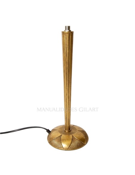 Pie de lámpara cónico en zamac con acabado bronce envejecido de 33 cm.