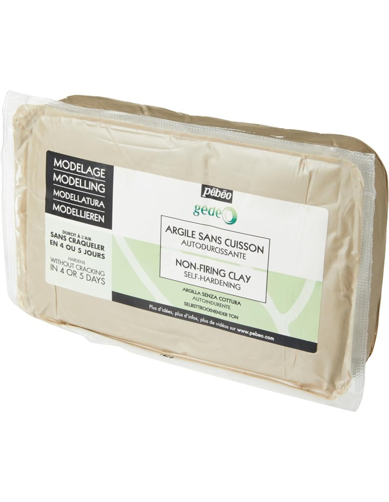Pasta de arcilla blanca natural Gédéo Pébéo de 1,5 kg para modelado y escultura sin horno.