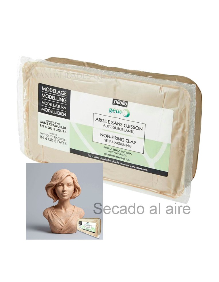 Busto artístico esculpido con arcilla blanca autoendurecible Pébéo de acabado profesional.