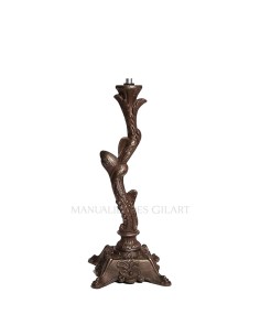 Pie de lámpara estilo árbol de 31 cm en zamac con baño Tiffany oscuro.