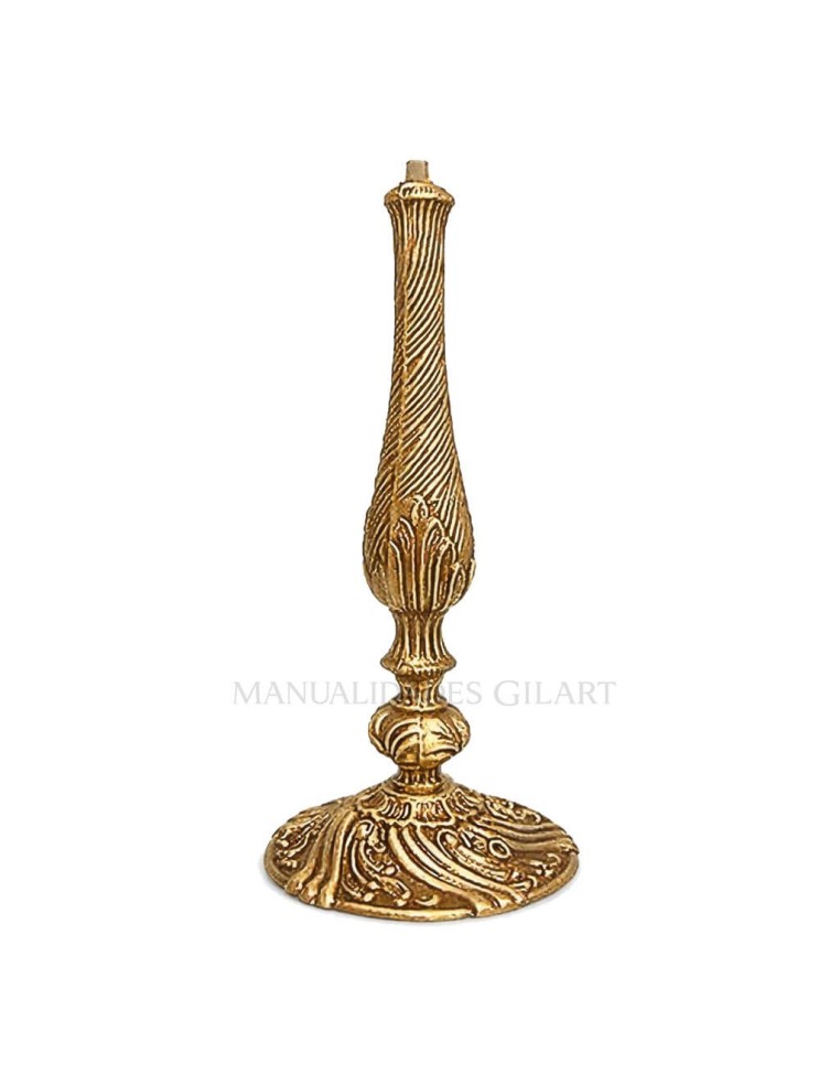 Pie de lámpara pera zamak bronce envejecido 31 cm con base estable