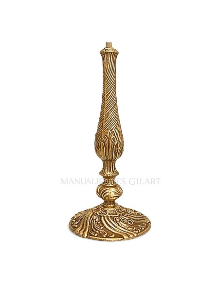 Pie de lámpara pera zamak bronce envejecido 31 cm con base estable