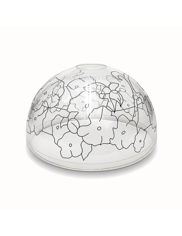 Pantalla Tiffany de metacrilato transparente de 25 cm con diseño Pensamientos premarcado.