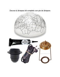 Kit de pantalla Tiffany metacrilato Pensamientos 25 cm para pintar, sin pie de lámpara.