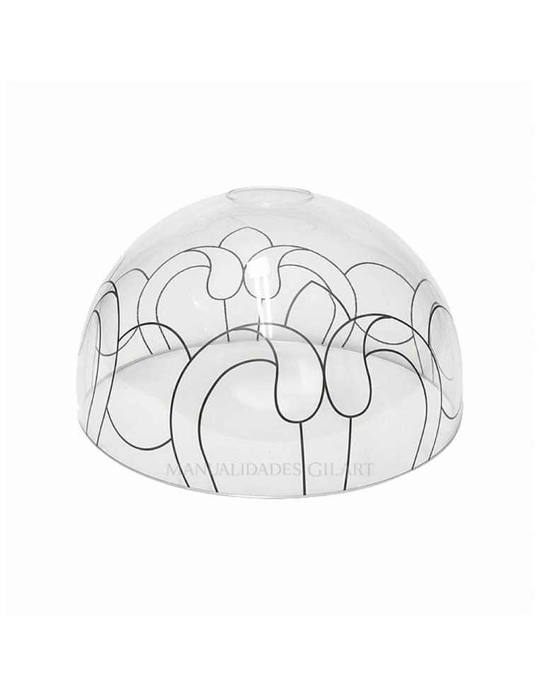 Pantalla Tiffany de metacrilato transparente de 25 cm con diseño Ornamento premarcado.