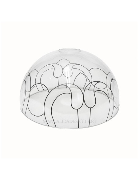 Pantalla Tiffany de metacrilato transparente de 25 cm con diseño Ornamento premarcado.