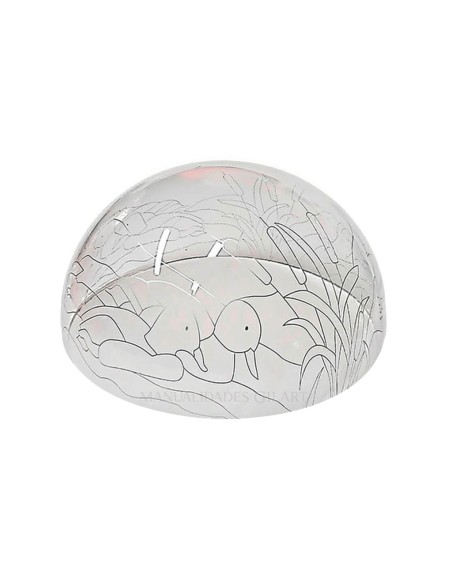 Pantalla Tiffany de metacrilato transparente de 30 cm con diseño Patos en el lago premarcado.