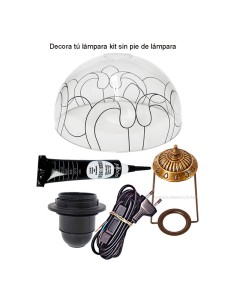 Kit de pantalla Tiffany metacrilato Ornamento 25 cm para pintar, sin pie de lámpara.