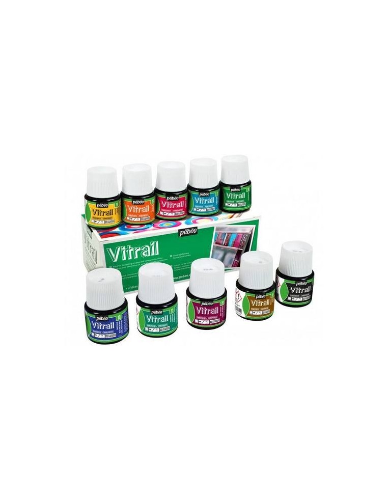 Comprar Set 10 Pinturas Pebeo Vitrail Solvente | Gilart Manualidades