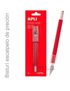 Cuchillo de precisión Apli con mango engomado y hoja de acero inoxidable.