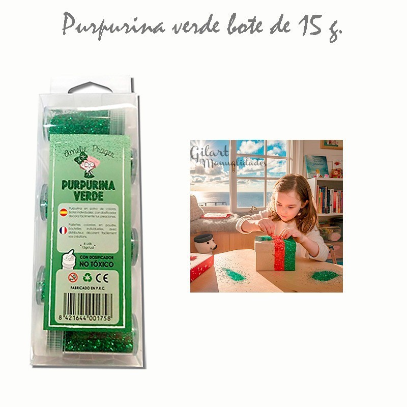 Purpurina verde amelie 15 g