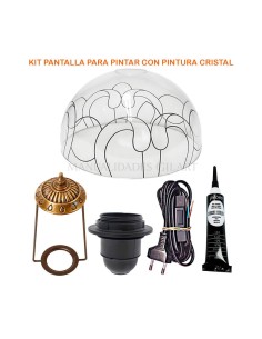 Kit de pantalla Tiffany metacrilato Ornamento 25 cm para pintar, sin pie de lámpara.