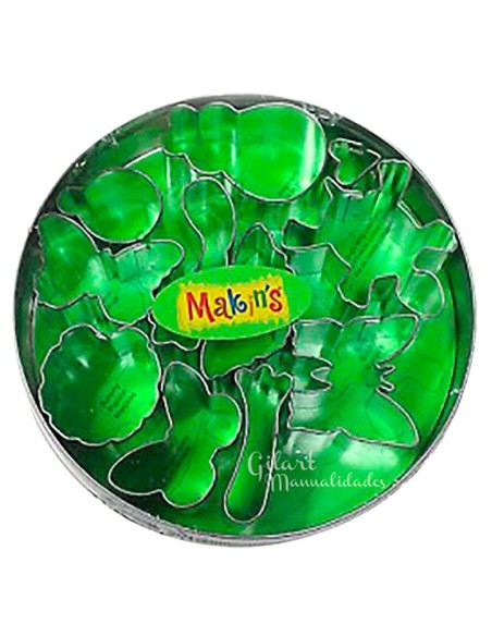 Cortadores Bichos Makins 22 piezas en estuche metálico para modelado de insectos